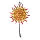 Handpainted Sun Design Iron Wall Hook with Traditional Indian Art